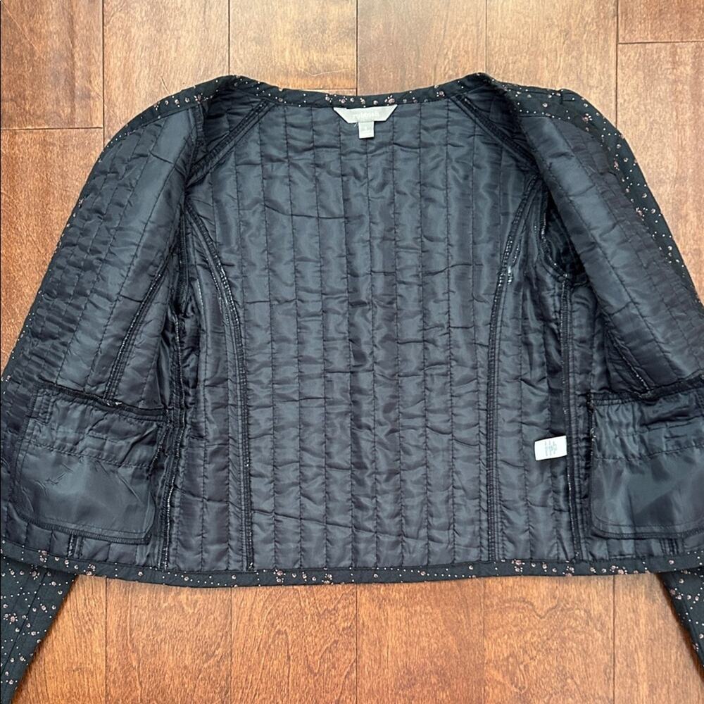 Rubbish Quilted Cottagecore Blue Ditsy Calico Floral Open Front Jacket, Size XXS - Picture 11 of 15